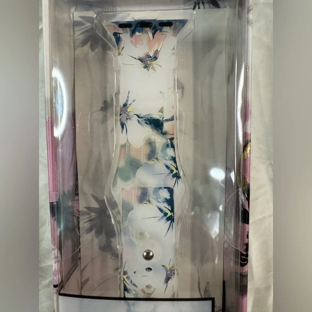 Plum Pretty Sugar White and Purple Accents easy snap watch band